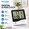 NONE Sveglia digitale con monitoraggio della temperatura e dell'umidità, ampio display LCD, memoria per la temperatura massima e minima, termometro e igrometro per interni, ideale per la camera da letto e
