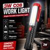 Lampada da lavoro a LED COB W2110, 3W, impermeabile IP44, torcia portatile con gancio magnetico, alimentata a batteria AA, lampada di ispezione per la riparazione di auto.