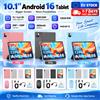 KOOMDIGI Tablet PC Android 16 da 10,1 pollici, 12 GB di RAM (espandibili in 4 GB + 8 GB), 128 GB di ROM, display HD, tablet WiFi con tastiera, mouse, stilo e custodia, disponibile in magazzino
