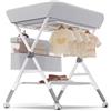 NONE Tavolino per il cambio pannolini pieghevole 2-in-1 con vaschetta da bagno integrata - regolabile in altezza, design ergonomico, struttura in acciaio robusta fino a 25 kg, cestino laterale per riporre