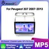 podofo Autoradio stereo Podofo da 9 pollici per Peugeot 307 2007-2013 con CarPlay wireless, Android Auto, Bluetooth, Mirrorlink, lettore multimediale video