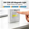 NONE Luce LED COB magnetica 3W, lampada portatile con interruttore, dotata di magnete e nastro adesivo, ideale per armadi, guardaroba, garage e situazioni di emergenza.