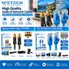 NONE Cavo audio ottico di alta qualità TOSLINK e cavo Ethernet CAT6E RJ45 1000 Mbps Gigabit, cavo di rete audio digitale ad alta velocità, 1,5 m, 3 m, 5 m, trasmissione stabile per TV, router, PC,