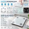 NONE Bilancia elettronica da bagno, portata 180 kg, alta precisione, bilancia digitale con accuratezza di 0,1 kg, piattaforma in vetro temperato, display LED a scomparsa, accensione e spegnimento
