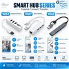 NONE Hub USB intelligente, serie USB 2.0, USB 3.0, adattatore hub Type-C, 3 porte, dock di espansione multiporta con lettore di schede SD, microSD e TF, porta Ethernet, trasferimento dati ad alta velocità