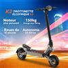 NONE Monopattino Elettrico K2 per Adulti 48V 15Ah Pneumatici Fuoristrada da 10 Pollici Autonomia 40-60KM Monopattino Elettrico Pieghevole con Indicatori di Direzione 120KG Disponibilità EU