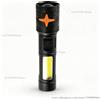 NONE Torcia LED ricaricabile tramite USB-C, con zoom e messa a fuoco regolabile, 2000LM, luce laterale COB, modalità strobo, impermeabile, batteria da 1200mAh, lampada portatile per campeggio, escursioni e