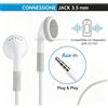 NONE Auricolari Cablati 3,5mm In-Ear con Microfono Cavo 120cm Cuffie Stereo Universali per Telefono PC