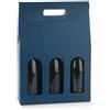 SCATOLA 3 bottiglie con finestra, Fibra Blu