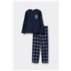 Tezenis Pigiama Lungo Bimbo In Cotone/flanella Calcio Bambino Blu