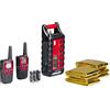 Midland - Kit Outdoor Emergenza EK35, 2 Walkie Talkie XT30 con Portata 6Km Senza Licenza, Power Bank 2600mAh con Ricarica USB, Torcia LED, 4 Coperte Termiche, Segnale Morse SOS, Batterie Ricaricabili