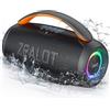 ZEALOT Altoparlante Bluetooth con Luce LED,Suono Stereo,Bluetooth 5.3,Impermeabile IPX6,funzione USB/Micro SD Card/AUX,nero
