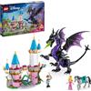 LEGO Disney Malefica Drago, Parte del Castello Giocattolo da Costruire con Torre, 2 Mini Bamboline dei Personaggi di Aurora e del Principe Filippo, Giochi per Bambine e Bambini da 7 Anni 43240