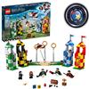 LEGO Harry Potter Partita di Quidditch, Set di Costruzioni con le Torri delle Case di Grifondoro, Serpeverde, Corvonero e Tassorosso, Idea Regalo, 75956