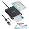 ROCKETEK USB Lettore CIE 3.0 NFC Identita Elettronica e Tessera Sanitaria Italiana | Lettore Smart Card Firma Digitale per Contatto e Contactless CIE/CRS/CNS,Lettore Carta d'Identità con PC Windows10 e 11 Linux
