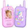 iKidiki Walkie Talkie Bambini Ricaricabili, Unicorno Regalo Bambina 3 4 5 6 7 8 Anni Walkie-Talkie per Bambini con Video Giocattoli Giochi Bambina 3-12 Anni Femmina Idee Regali di Compleanno per Bimba
