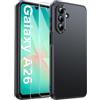 FLLAO Opaca Cover Compatibile con Samsung Galaxy A26 5G con 2 Vetro Temperato, [Della Fotocamera Protezione] Anticaduta Antiurto Anti-Graffio Anti-Impronte Hard PC Glassata Custodia Nero