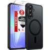 LeYi Cover Magnetica per Samsung Galaxy A36 5G con Vetro Temperato(Nero) | Custodia per A 36 Traslucida Opaca Anti-Impronte Resistente ai Graffi Paraurti in TPU Antiurto Protettiva Case