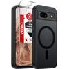 LeYi Cover Magnetica per Google Pixel 8A con 2 Pezzi Vetro Temperato(Nero) | Custodia per Pixel 8A Traslucida Opaca Anti-Impronte Resistente ai Graffi Paraurti in TPU Antiurto Protettiva Case