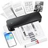 TATTMUSE Stampante Termica A4 Portatile per viaggi, 300dpi, Nero | Bluetooth e USB-C, batteria 2600mAh, 300dpi, 5 formati (53-216mm), app. Ideale per ufficio, scuola e viaggi.