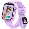 Elronsie 4G Smartwatch Bambini con GPS, Orologio Smartwatch Bambini con Chiamate, Videochiamate, Chat Vocale, SOS, Modalità Scuola, Sveglia IP68 Calcolatrice Contapassi Smart Watch per Ragazzi e Ragazze, Viola