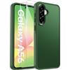 FLLAO Opaca Cover Compatibile con Samsung Galaxy A56 5G con 2 Vetro Temperato, [Della Fotocamera Protezione] Anticaduta Antiurto Anti-Graffio Hard PC Glassata Traslucida Custodia Verde Scuro