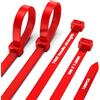 NORSHY Fascette Plastica 300×7,6mm, Fascette Elettricista Forte con 75 kg di Resistenza Alla trazione, Fascette Riutilizzabili Stringicavo 100 pezzi,per Famiglia,Giardino,Gestione dei cav (Rosso)
