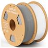 DEEPLEE PLA+ Filamento per stampante 3D Bianco/Grigio 2kg pacco | Filamenti PLA 1,75 mm, facili da usare, bobina in cartone, avvolgimento ordinato, colori brillanti, maggiore tenacità