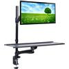 Maclean Monitor LCD LED supporto per tastiera Postazione di lavoro in piedi TV Supporto per scrivania a morsetto Casa ufficio