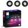 Philips Hue White&Col. Amb.Centura lampada da incasso 3flg nero 3x4.2W