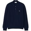 Lacoste Polo Uomo Maniche Lunghe in Maglia Blu Navy
