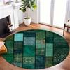 bamyum Trunk Tappeto Stampato Ciniglia Stampato a Macchina 200 x 200 cm, Tappeto Verde Lavabile Soggiorno, Tappeto Vintage Camera da Letto, Sottofondo Antiscivolo Antibatterico Tappeto Cucina