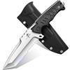 Purple Dragon Coltello outdoor acciaio D2 Tanto con fodero Kydex nero | Acciaio D2 60HRC, manico full tang in G10, fodero in Kydex, lama versatile, confezione regalo