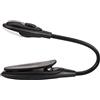 Scalewbin Flessibile Clip-on Luminoso Booklight LED Viaggio Libro Lampada da Lettura Luce Porta Libro Piccola Lampada da Tavolo Luce Piccoli Regali Nero