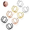 BodyBonita 2-8 Pezzi Ammorbidito 316L Acciaio Inossidabile Doppio Cerchio Piercing Naso per Piercing Singolo 22G 20G 18G Anelli per il Naso a Spirale Pieghevoli a Cerchio per Donna 8 mm 10 mm