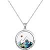 Flongo Christian senape gioielli per le donne: collana orecchini di montagna braccialetto set di senape chicco abalone conchiglia colorato acciaio inossidabile religione ispirazione regali cristiani
