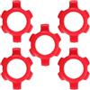 GATHINESS 5 Pezzi Dado per Manubrio Rosso in Plastica per Bilanciere 25 MM | Filetti Rinforzati, Fissaggio su Lato, per Barre Filettate e Allenamenti Domestici