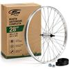 GFM BIKE Ruota Anteriore Bici 28" 700C - Cerchio 28 x 1.75 (700x35 / 622x20C) in Alluminio, Mozzo e Raggi in Acciaio - Dadi e Flap Inclusi - per City Bike, Bici Olandese e Trekking