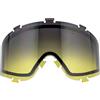JT Spectra - Lente termica di ricambio per maschera da paintball, FOV a 260°, doppio strato, rivestimento rigido in silicone (sfumatura fumo/giallo)