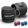 NativoDex Cavigliere Palestra (2 Pezzi) - Cavigliere Cavi Palestra - Cinghie per Caviglia per Donna - Cavigliera Sportiva Regolabile - Adatto per di Allenamento Glutei e Esercizi Gambe con Cavi