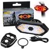 Vervevum Fanale posteriore per bici con indicatori di direzione Luce posteriore per bicicletta impermeabile, Luci LED per bicicletta telecomandate con clacson Riflettori di sicurezza ricaricabili Luci per