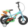 GalaKxay Bicicletta per bambini, per principianti | 12 pollici, 2-5 anni, 80-105 cm, con ruote stabilizzanti, acciaio al carbonio, ruote Mg, borraccia inclusa