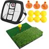 Zerodeko Rete da Allenamento Golf, Rete Pratica, Set Tappetino da Battuta Mini, Nylon Nero, Portatile e Pieghevole, Telaio Stabile, per Golfisti, Indoor, Gioco e Precisione Corta