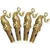iplusmile 4 Pezzi Fischietto Portachiavi Decorativo in Rame, a Forma di Animale, Oro, Portatile, Cordino, per Addestramento e Conduzione di Uccelli e Cani