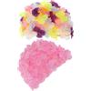 MOBUTOFU 2 Pezzi Cuffia da Nuoto Floreale Rosa e Nera per Chioma Lunghi | Tessuto Elastico, Stile Vintage Retrò, Adatta a Piscina, Spa e Hotel, Protegge la Chioma