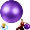 HOMSFOU Palla da Pilates Gonfiabile in PVC Porpora, Antiscoppio | Allenamento Stabile e Altri Esercizi, con Inflatore e Pompa Aria Inclusi, per Schiena e Muscoli Centrali