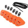 GATHINESS Set da 6 Kit di Fissaggio in Acciaio Inox e Toppa PVC Arancia | Corda Elastica da 8, 2 Piedi, Gancio Incluso, per Uscite Nautiche e Tavole Sup Gonfiabili