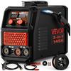 VEVOR Saldatrice MIG 145A 3 in 1 Lift TIG/MIG a Filo Animato Senza Gas/MMA, Macchina Saldatrice Portatile, 220 V, Controllo Sinergico, con Inverter IGBT, Ideale per Metallo, Riparazioni e Fai da Te