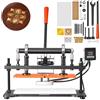 VEVOR Macchina da Taglio per Cuoio Riscaldata con Piastra 360 x 260 mm, per Stampaggio Goffratura Fustellatura Pelle, Pressione 1,5 T, Corsa 12 mm, Doppi Alberi Guida, Pannello Controllo Digitale