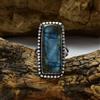 Grazioso Pietra Labradorite 925 Argento Sterling Mano Anello Tutti Misura LG-25